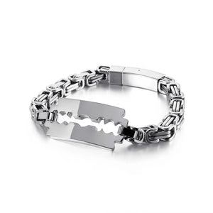 7mm Stainless Steel Blade Shape Bracelet For Men Biker Jewelry