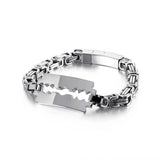7mm Stainless Steel Blade Shape Bracelet For Men Biker Jewelry