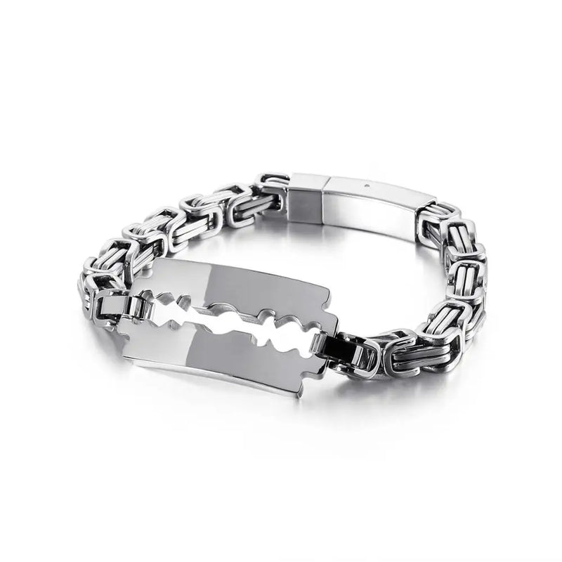 7mm Stainless Steel Blade Shape Bracelet For Men Biker Jewelry