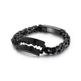 7mm Stainless Steel Blade Shape Bracelet For Men Biker Jewelry