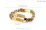 7mm Stainless Steel Blade Shape Bracelet For Men Biker Jewelry