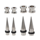 Stainless Steel Ear Tapers Tunnels Ear Studs Stretching Kit 2 Pairs