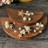 Korea Bridal Wedding Headband Earrings Set Hair Accessories