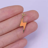 7pcs Brass Enamel Lightning Bolt Pendants Charms 8x21mm