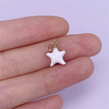 7pcs Enamel Brass Star Pendants 11x13mm DIY Jewelry