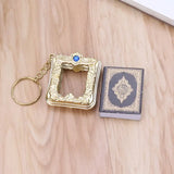 Arabic Koran Book Keychain Real Paper Mini Ark Quran Car Key Ring Decor