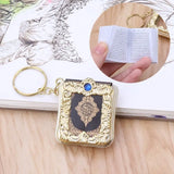 Arabic Koran Book Keychain Real Paper Mini Ark Quran Car Key Ring Decor