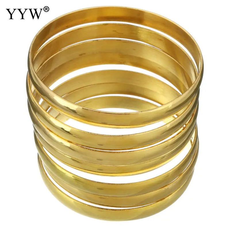 7pcs Cubic Zirconia Bangle Bracelets for Women Stainless Steel