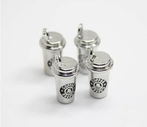 7pcs 10x21mm Have A Break Pendants Silver Coffee Cup Charms DIY Jewelry Making