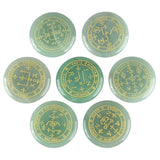 7pcs Natural Crystal Stone Engraved Magic Archangel Symbol Polished Palm Stone