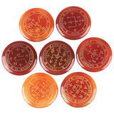 7pcs Natural Crystal Stone Engraved Magic Archangel Symbol Polished Palm Stone