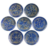 7pcs Natural Crystal Stone Engraved Magic Archangel Symbol Polished Palm Stone