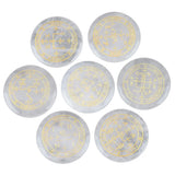 7pcs Natural Crystal Stone Engraved Magic Archangel Symbol Polished Palm Stone