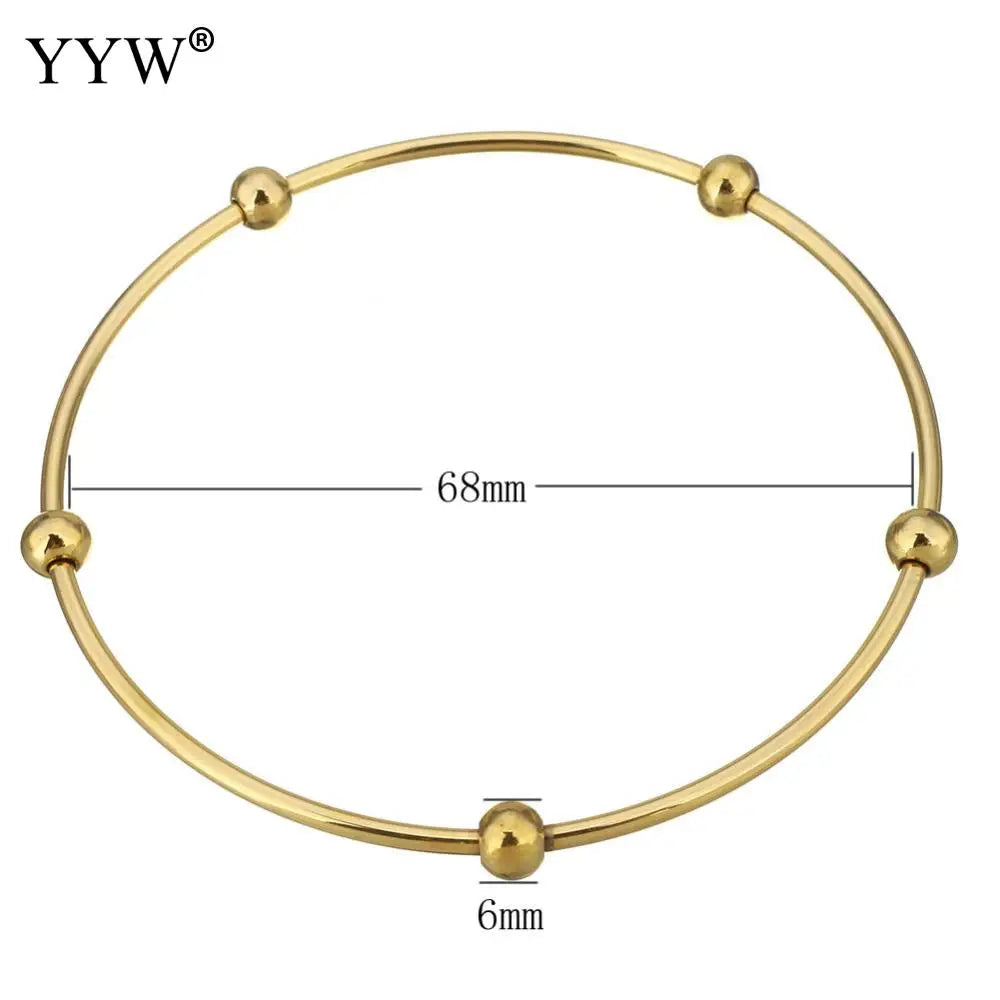 7pcs Vintage Stainless Steel Metal Bangle Bracelet Set 68mm