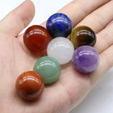 7pcs Natural Stone 20MM Rose Quartz Amethyst Tiger Eye Lapis Yoga Chakra Healing