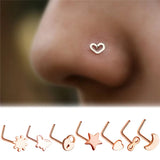 7pcs Stainless Steel Crystal Nose Rings Studs Body Jewelry