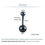 7pcs Titanium Plating Belly Button Rings 14G Navel Piercing Steel Body Jewelry