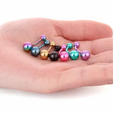 7pcs Titanium Plating Belly Button Rings 14G Navel Piercing Steel Body Jewelry