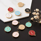 Enamel Letter and Number Charms Set for DIY Jewelry Making