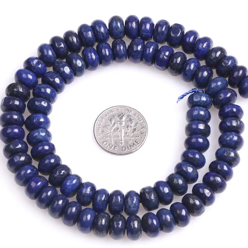 Lapis Lazuli Rondelle Spacer Beads 15 Inches