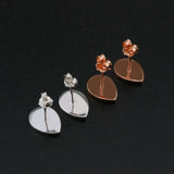 7x10MM Bezel Studs Earrings Settings Breast Milk Resin Rose Plated