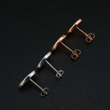 7x10MM Bezel Studs Earrings Settings Breast Milk Resin Rose Plated