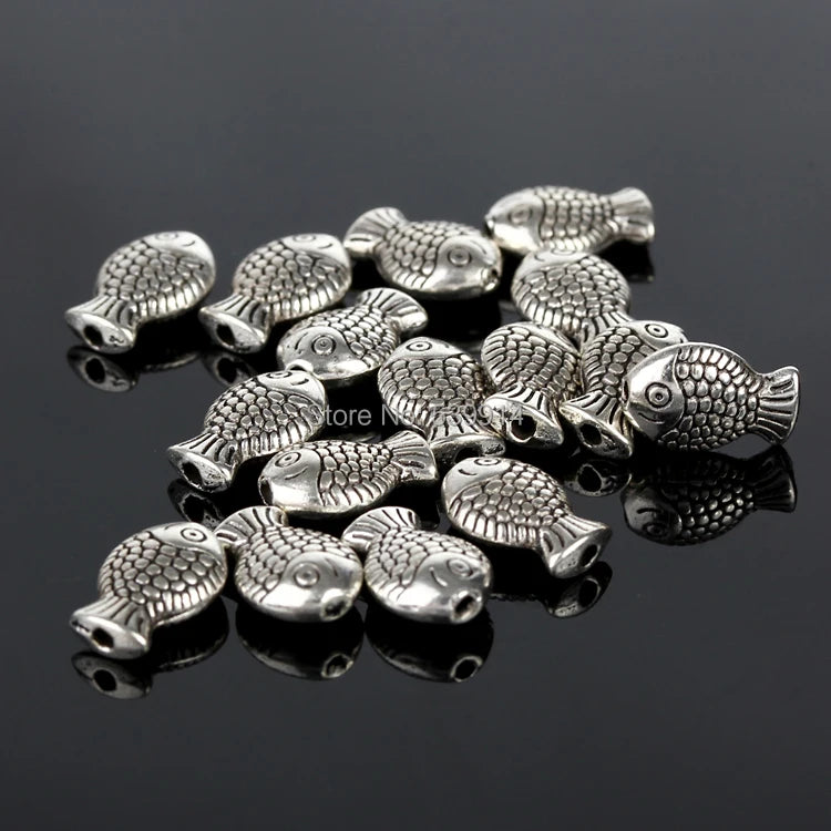 7x10MM Fish Tibetan Silver Spacer Beads DIY Beads Jewelry Making