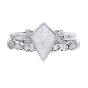 7x10MM Keepsake Breast Milk Resin Ring Settings, Solid Back Kite Bezel Ring