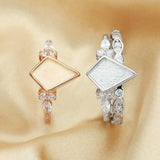 7x10MM Keepsake Breast Milk Resin Ring Settings, Solid Back Kite Bezel Ring