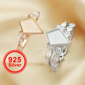 7x10MM Breast Milk Resin Ring Setting, 925 Silver