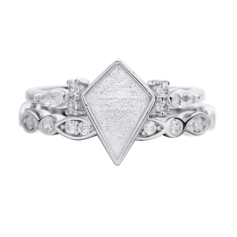7x10MM Keepsake Breast Milk Resin Ring Settings, Solid Back Kite Bezel Ring