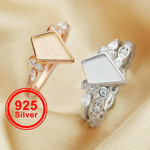 7x10MM Keepsake Breast Milk Resin Ring Settings, Solid Back Kite Bezel Ring