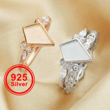 7x10MM Keepsake Breast Milk Resin Ring Settings, Solid Back Kite Bezel Ring