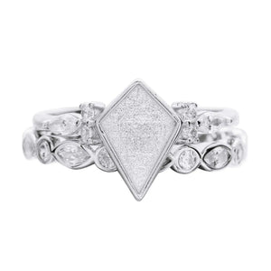 7x10MM Breast Milk Resin Ring Setting, 925 Silver