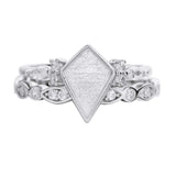 7x10MM Keepsake Breast Milk Resin Ring Settings, Solid Back Kite Bezel Ring