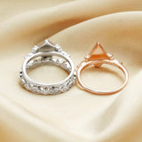 7x10MM Keepsake Breast Milk Resin Ring Settings, Solid Back Kite Bezel Ring