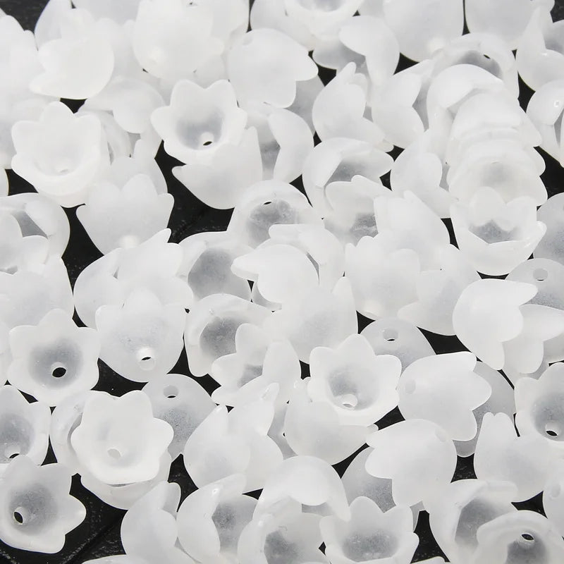 7x10mm Flower Acrylic Beads Matte Spacer Necklace Bracelet DIY Jewelry