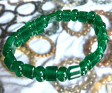 Green Jade Rectangle Bead Bracelets 7.5''
