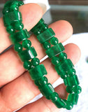 Green Jade Rectangle Bead Bracelets 7.5''