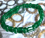 Green Jade Rectangle Bead Bracelets 7.5''