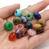 7x14mm Lucky Round Beads Charms Reiki Healing Chakra Pendants