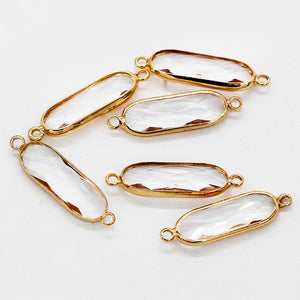 7x21mm Oval Charm Earrings Finding Glass Pendants Necklace Connectors
