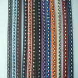 7x2mm Flat Inlay Rhinestone Leather Cord Navy Grey Pink Brown Purple