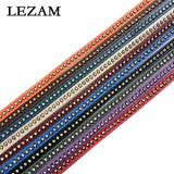 7x2mm Flat Inlay Rhinestone Leather Cord Navy Grey Pink Brown Purple