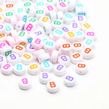 7x4mm Colorful Round A-Z Alphabet Letter Acrylic Loose Spacer Beads