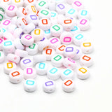 7x4mm Colorful Round A-Z Alphabet Letter Acrylic Loose Spacer Beads
