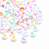 7x4mm Colorful Round A-Z Alphabet Letter Acrylic Loose Spacer Beads