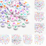 7x4mm Colorful Round A-Z Alphabet Letter Acrylic Loose Spacer Beads