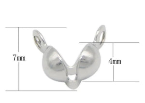 7x4mm Stainless Steel Bead Buckles Clasp For 3mm Beads Necklace DIY