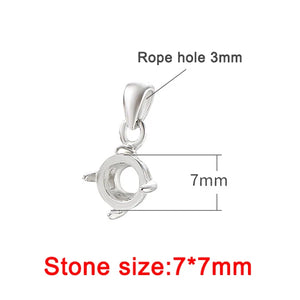 925 Sterling Silver Blank Pendant Bezel Base Bracket Tray DIY Jewelry Making